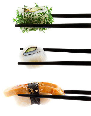 Sushi op mooie schaaltjes